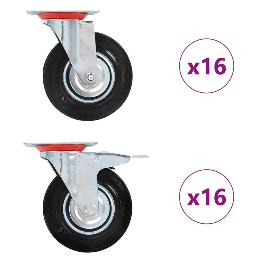 vidaXL 32 kółka skrętne, 125 mm