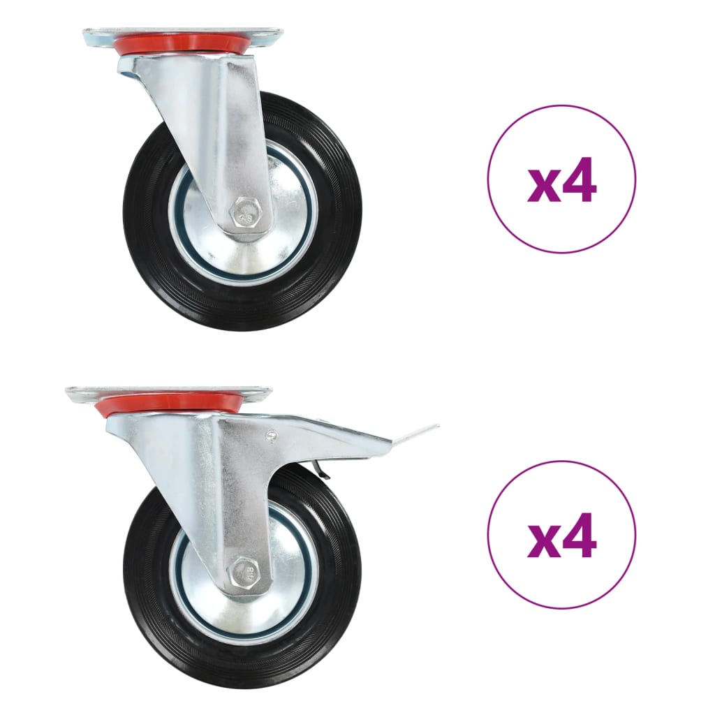 vidaXL 8 kółek skrętnych, 160 mm