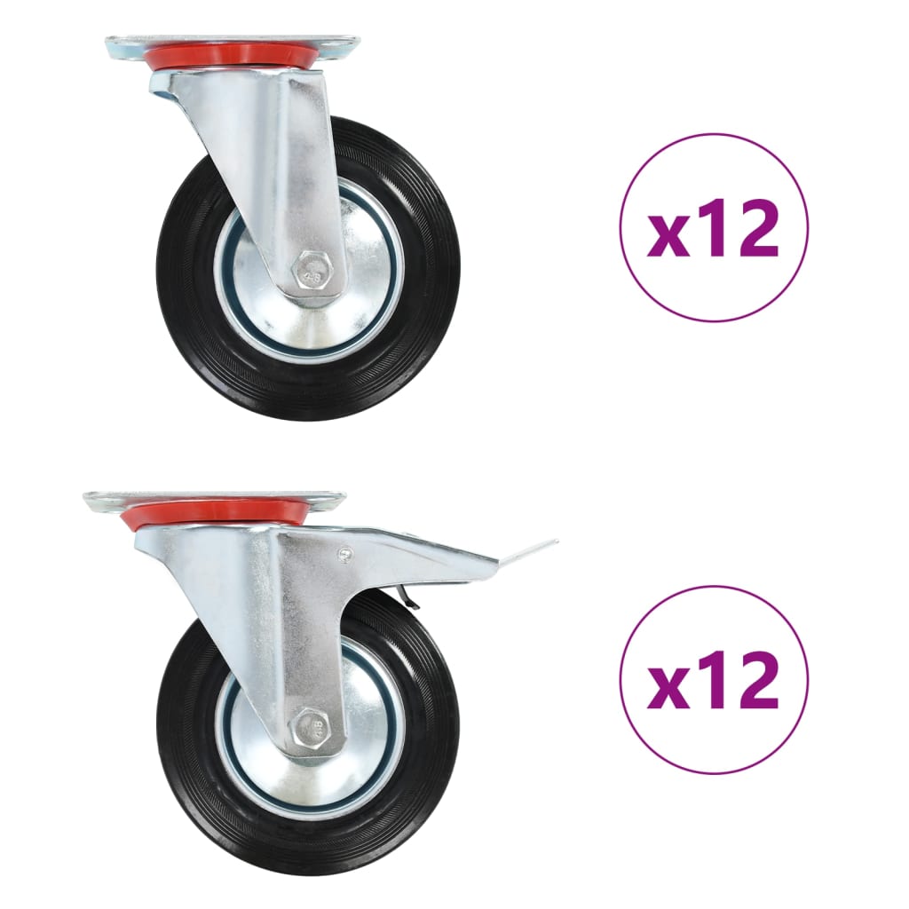 vidaXL 24 kółka skrętne, 160 mm