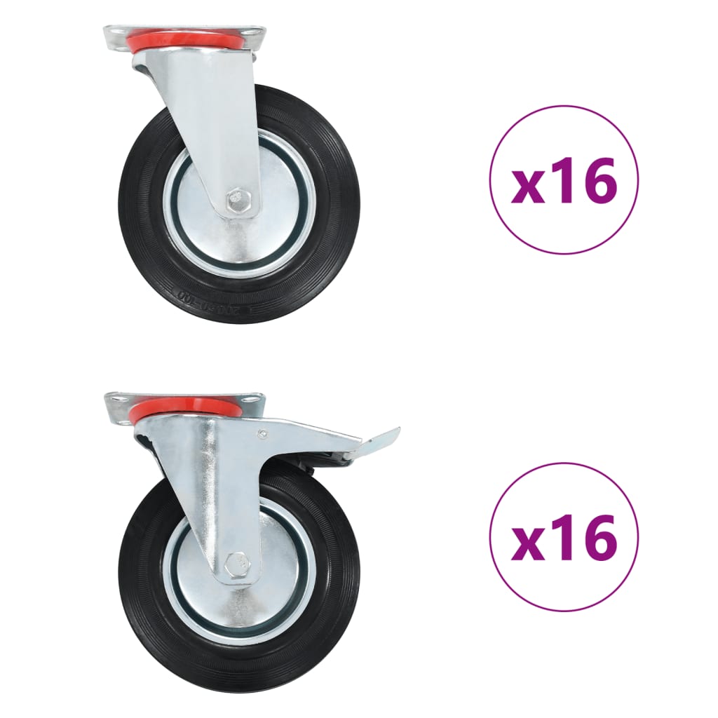 vidaXL 32 kółka skrętne, 200 mm