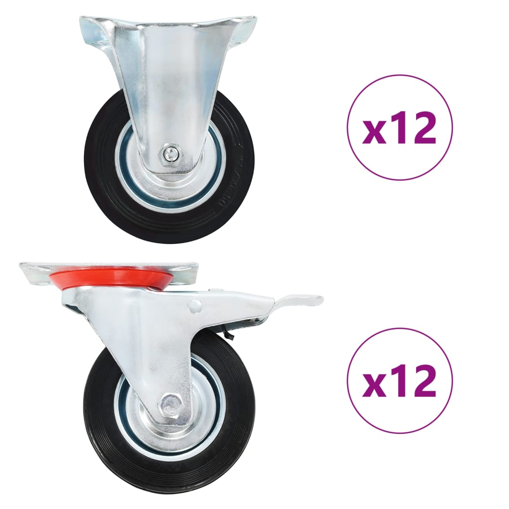 vidaXL 24 kółka, 100 mm