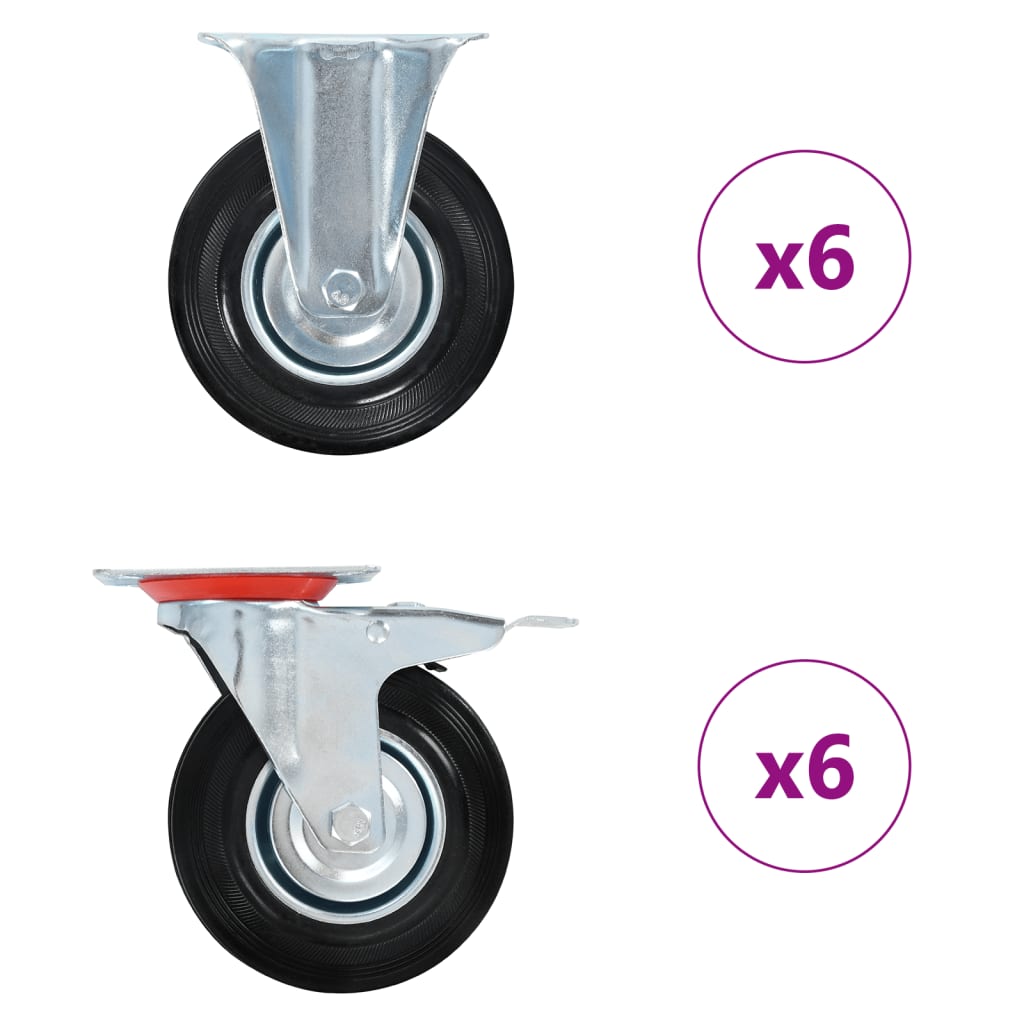 vidaXL 12 kółek, 125 mm