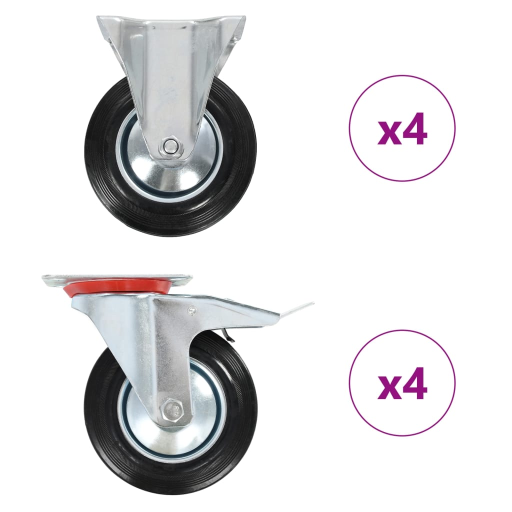 vidaXL 8 kółek, 160 mm