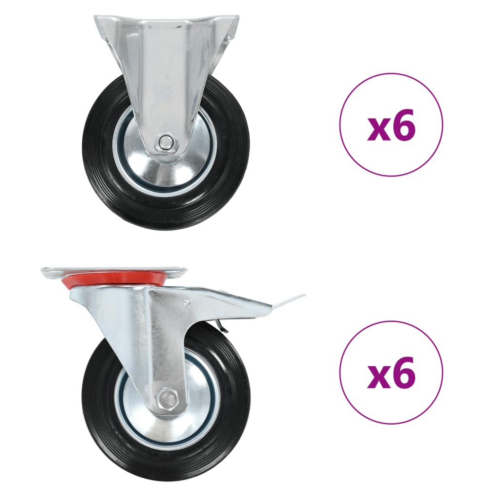 vidaXL 12 kółek, 160 mm