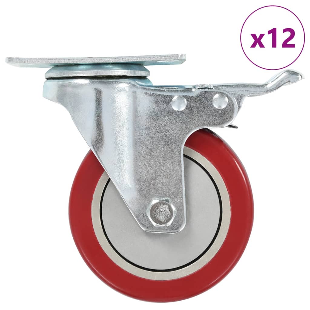 vidaXL 12 kółek skrętnych, 100 mm