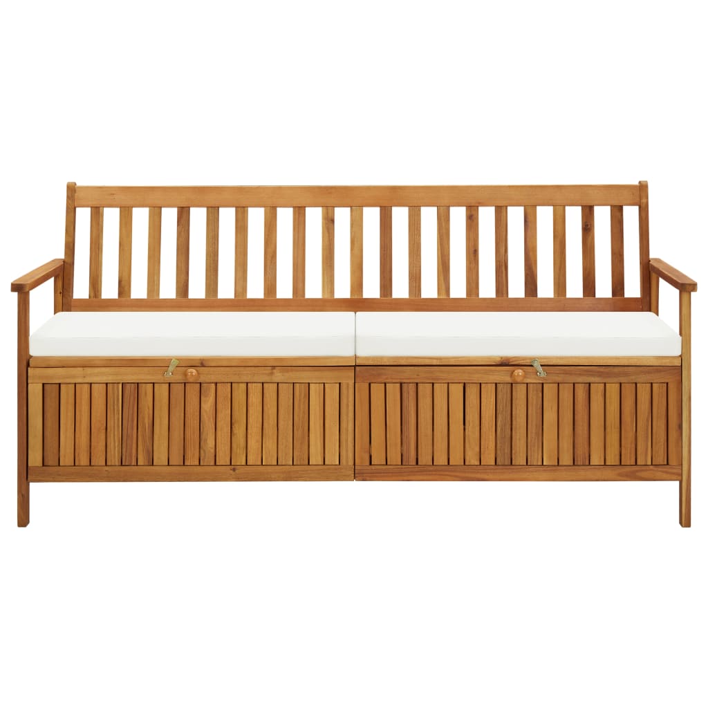 vidaXL Ławka ze schowkiem i poduszką, 170 cm, lite drewno akacjowe