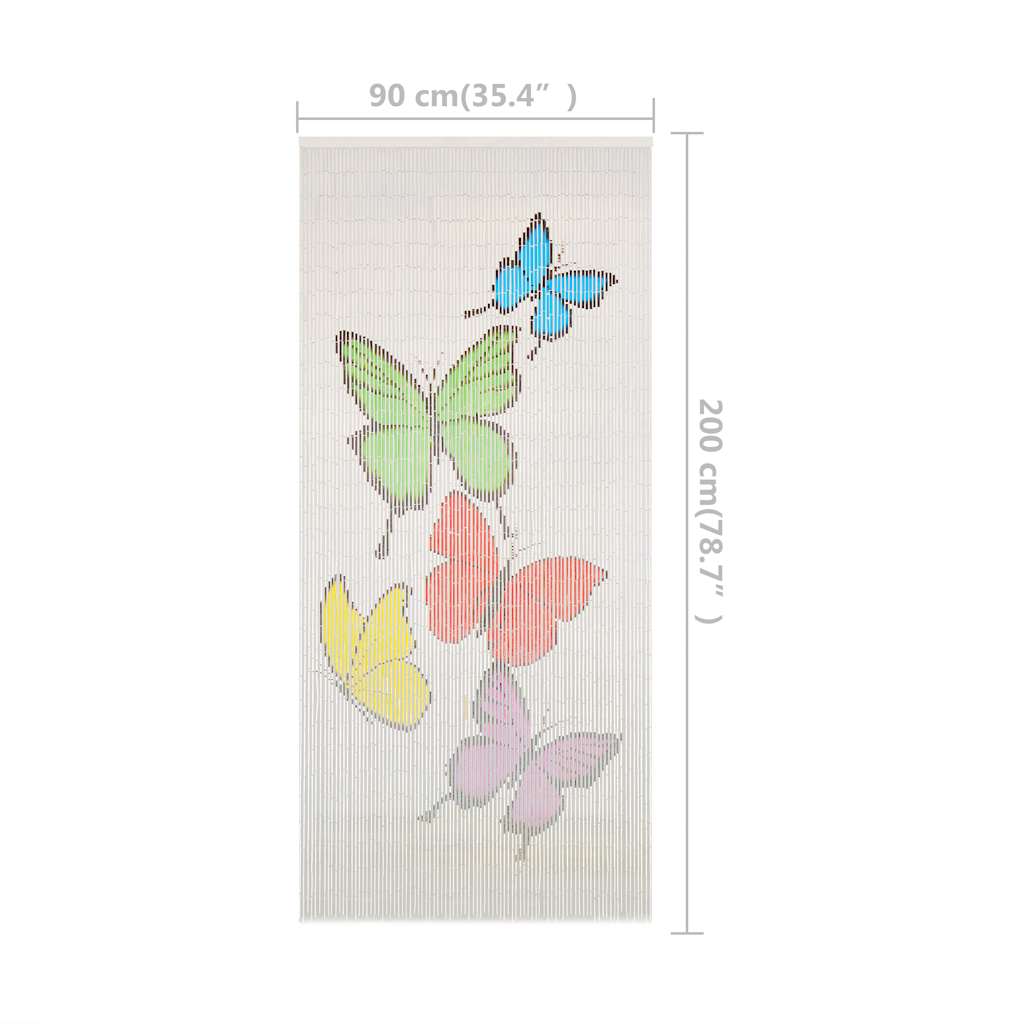 vidaXL Zasłona na drzwi, bambus, 90 x 200 cm
