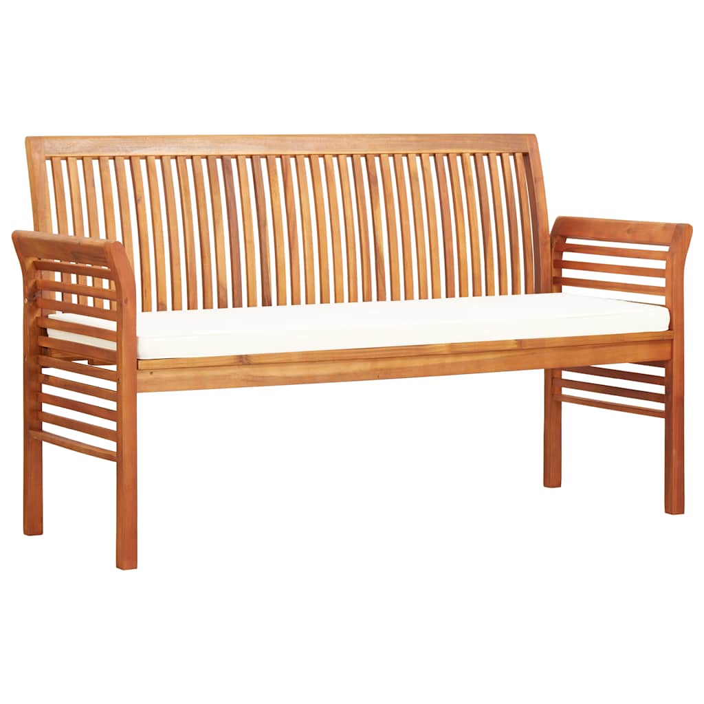 vidaXL 3-osobowa ławka ogrodowa z poduszką, 150 cm, drewno akacjowe