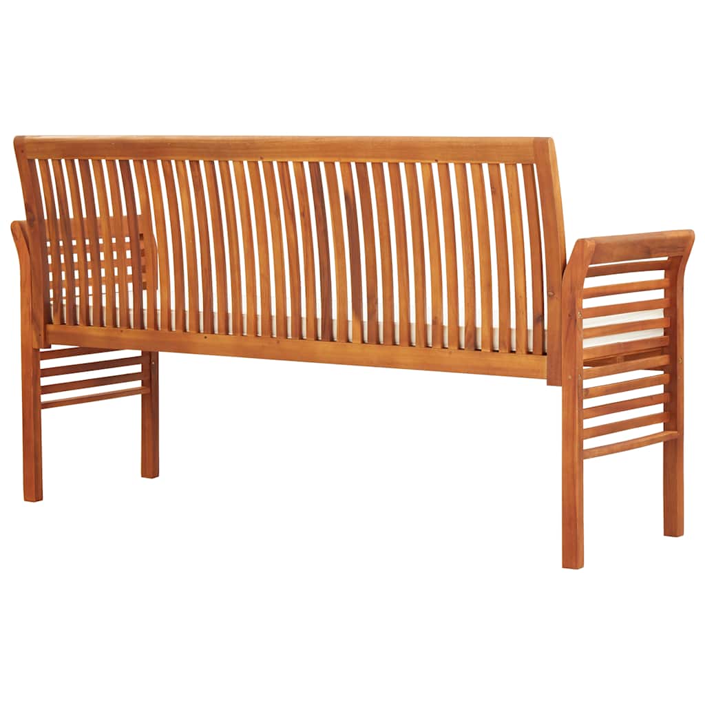 vidaXL 3-osobowa ławka ogrodowa z poduszką, 150 cm, drewno akacjowe
