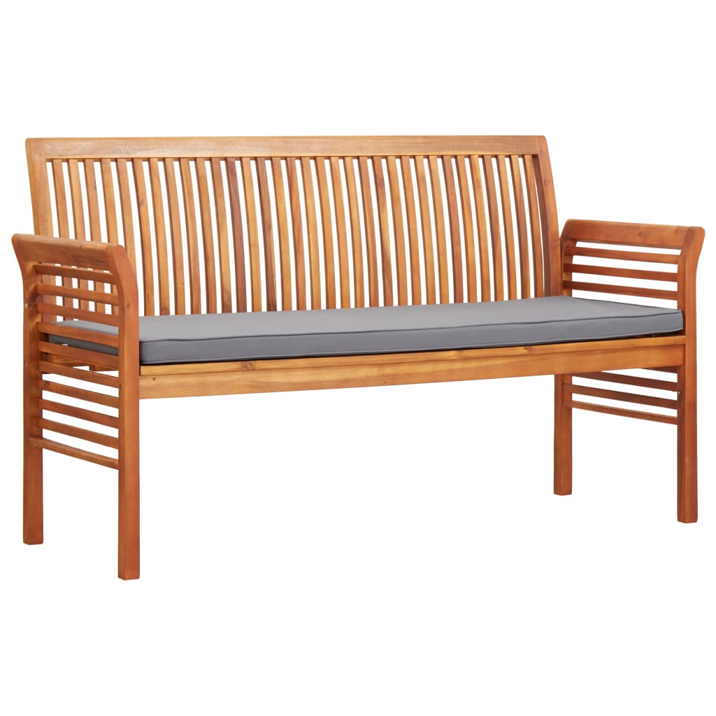 vidaXL 3-osobowa ławka ogrodowa z poduszką, 150 cm, drewno akacjowe