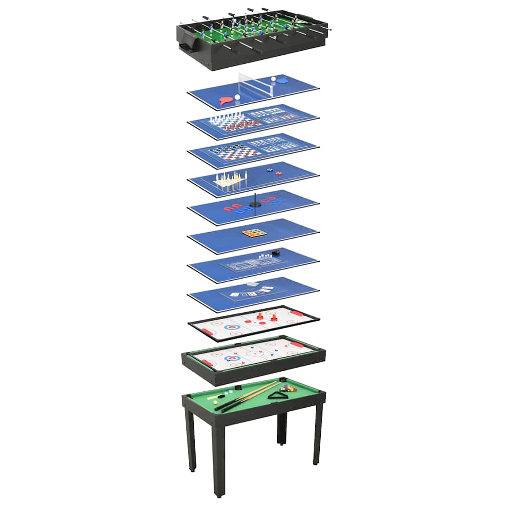 vidaXL Stół do gier 15-w-1, 121x61x82 cm, czarny