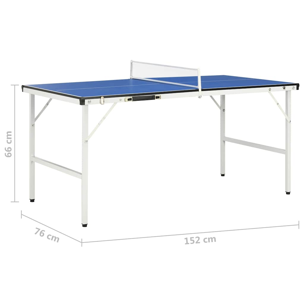 vidaXL 5 stóp stół do ping-ponga z siatką 152x76x66 cm niebieski
