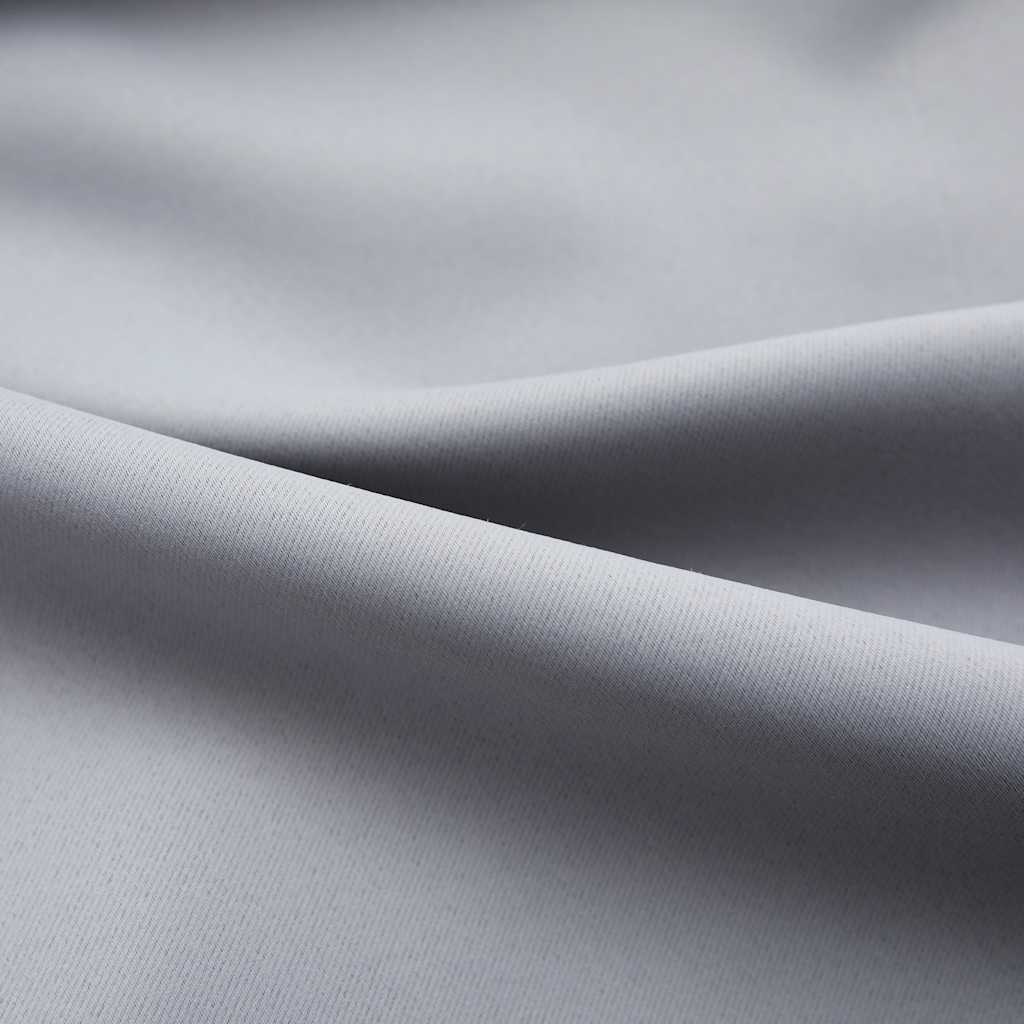 vidaXL Zasłony zaciemniające z haczykami, 2 szt., szare, 140x175 cm