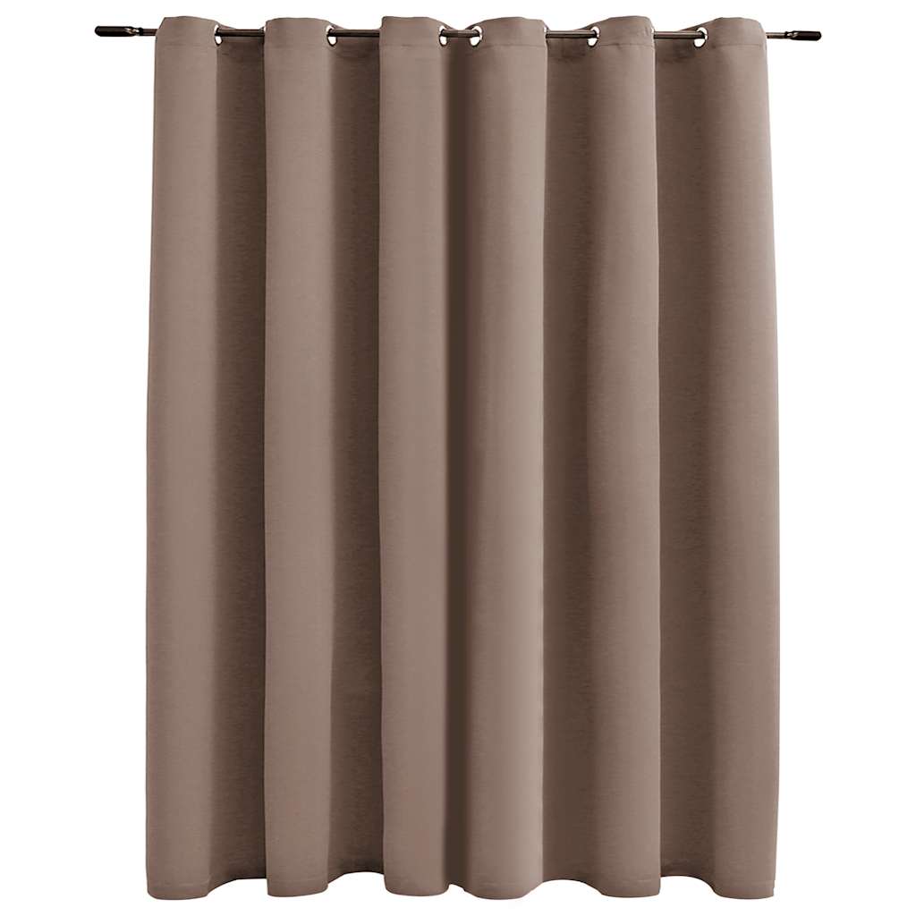 vidaXL Zasłona zaciemniająca z metalowymi kółkami, taupe, 290x245 cm