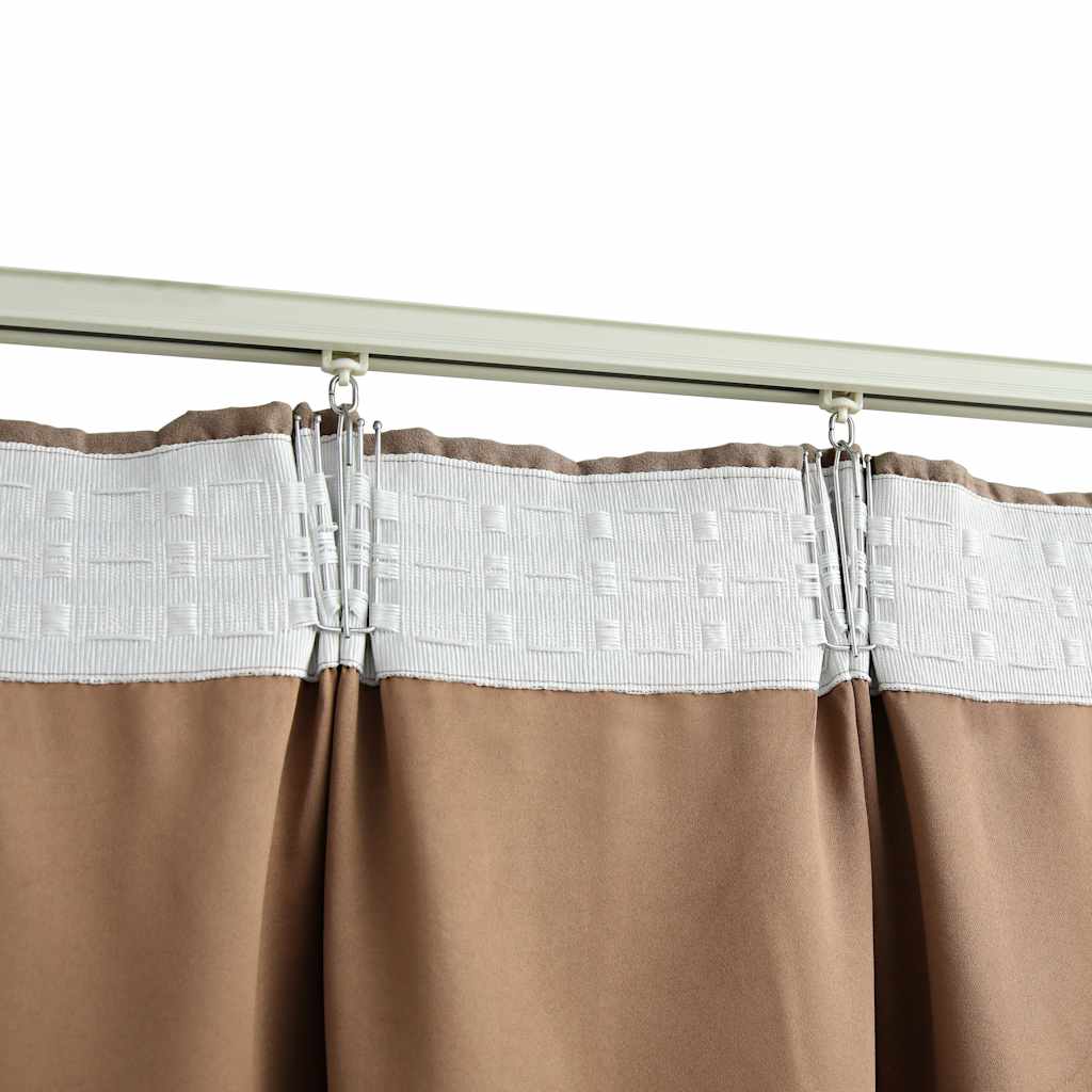 vidaXL Zasłony zaciemniające z haczykami, 2 szt., taupe, 140x175 cm