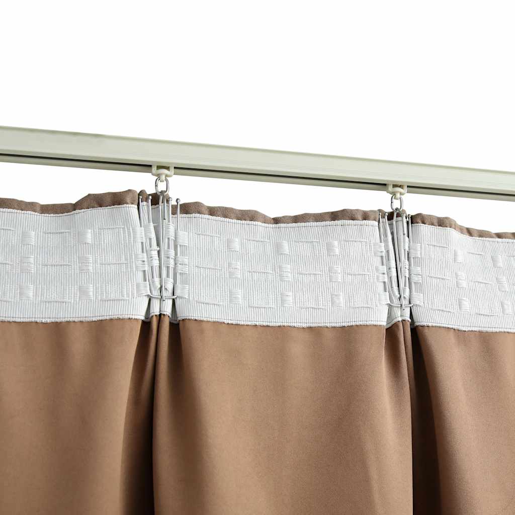 vidaXL Zasłony zaciemniające z haczykami, 2 szt., taupe, 140x225 cm