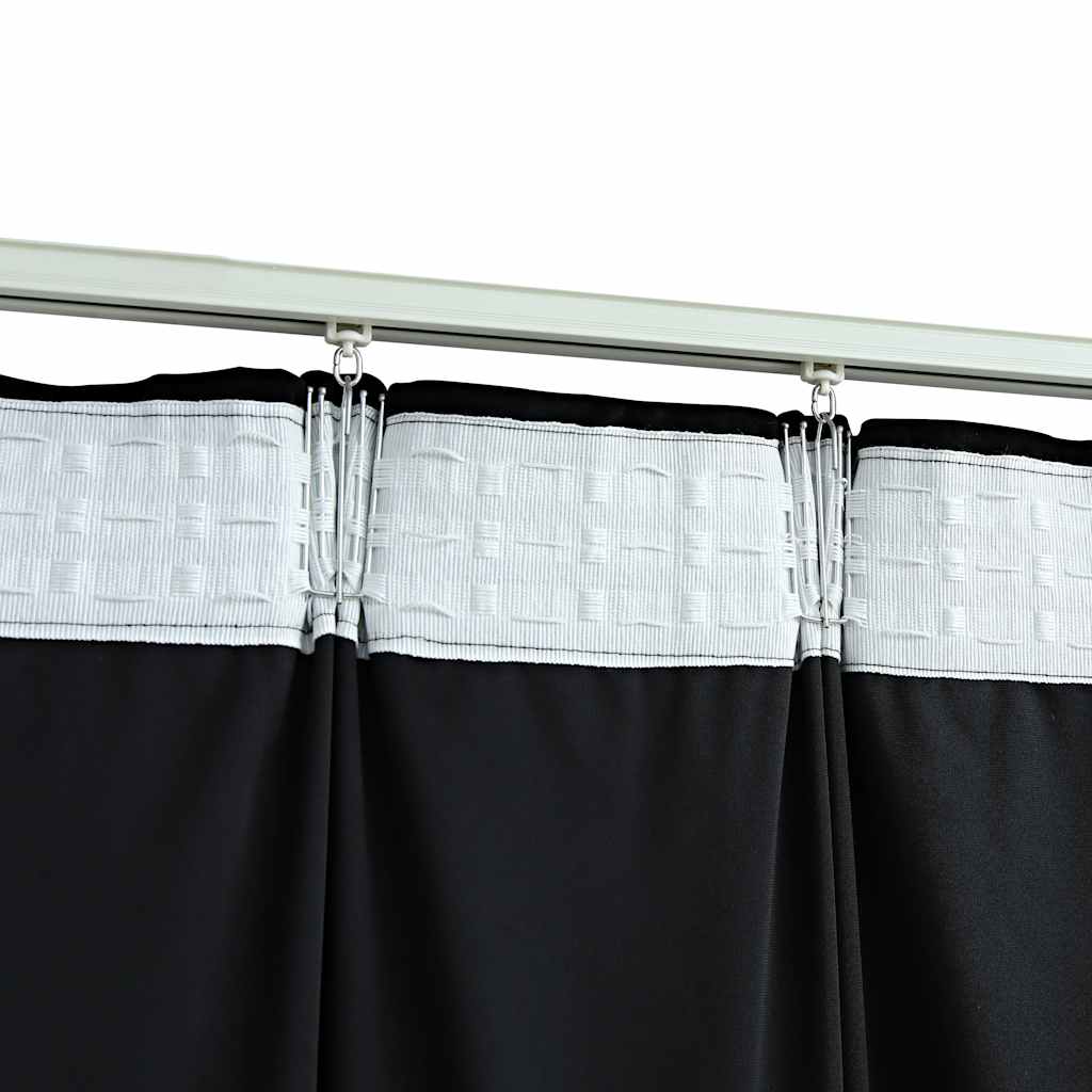 vidaXL Zasłony z haczykami, 2 szt., aksamitne, czarne, 140x245 cm