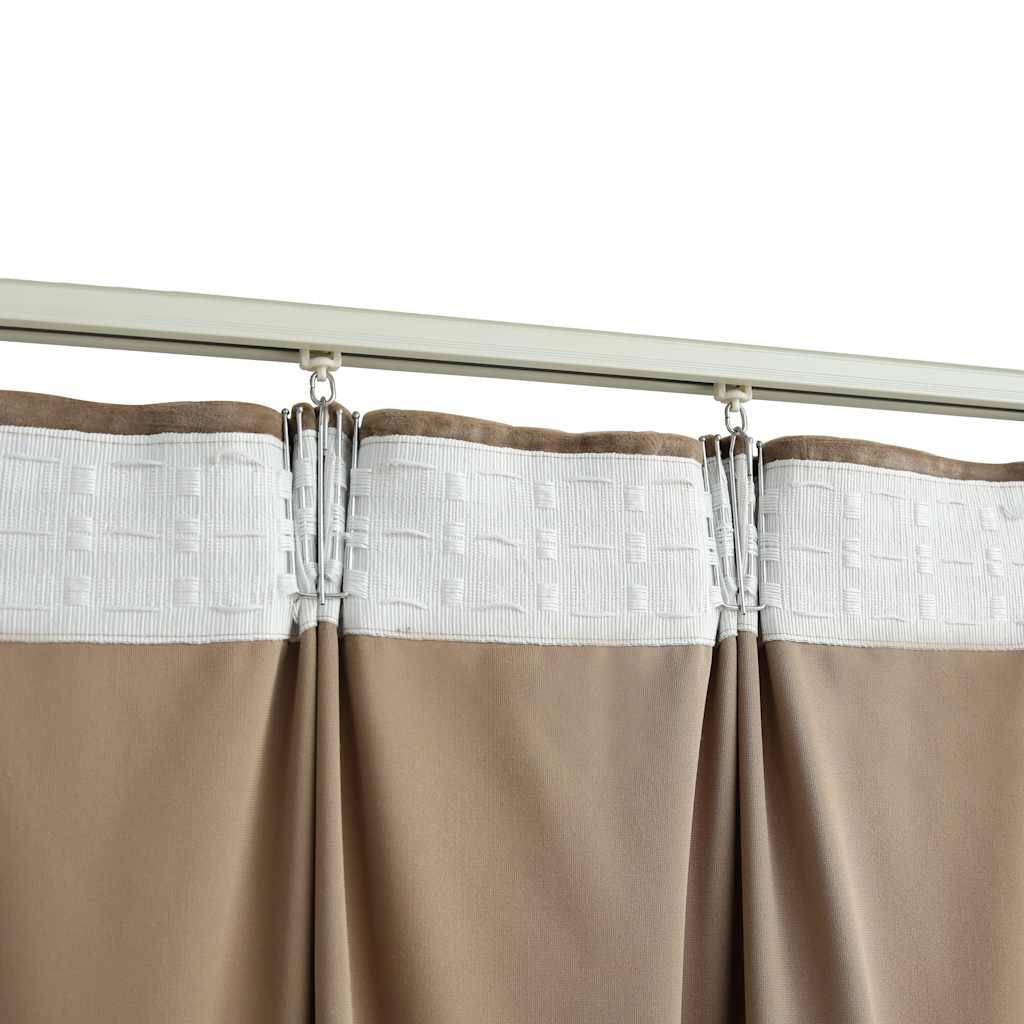 vidaXL Zasłony z haczykami, 2 szt., aksamitne, beżowe, 140x225 cm