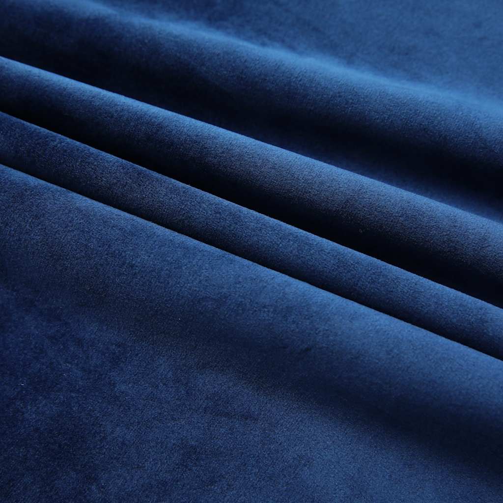 vidaXL Zasłony zaciemniające z haczykami, 2 szt., aksamitne, granatowe