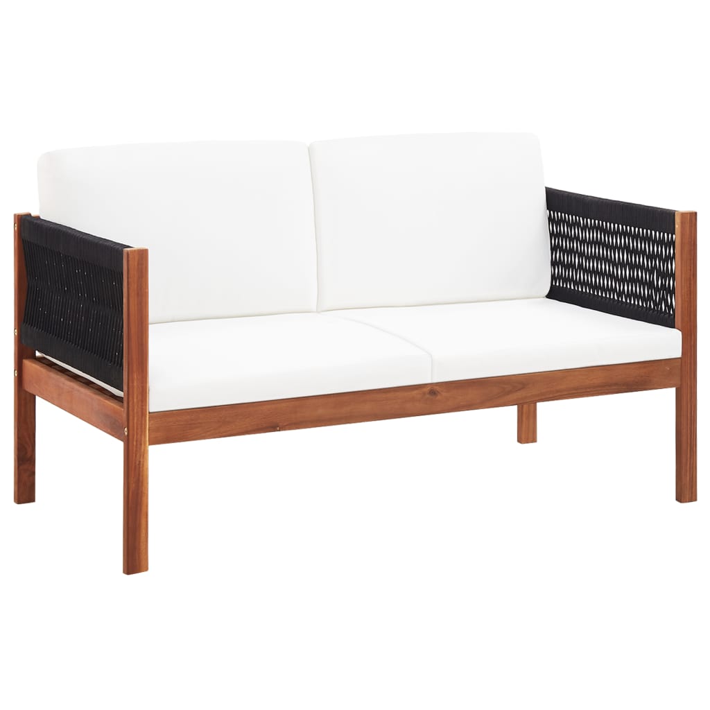 vidaXL Sofa ogrodowa, 2-osobowa, lite drewno akacjowe