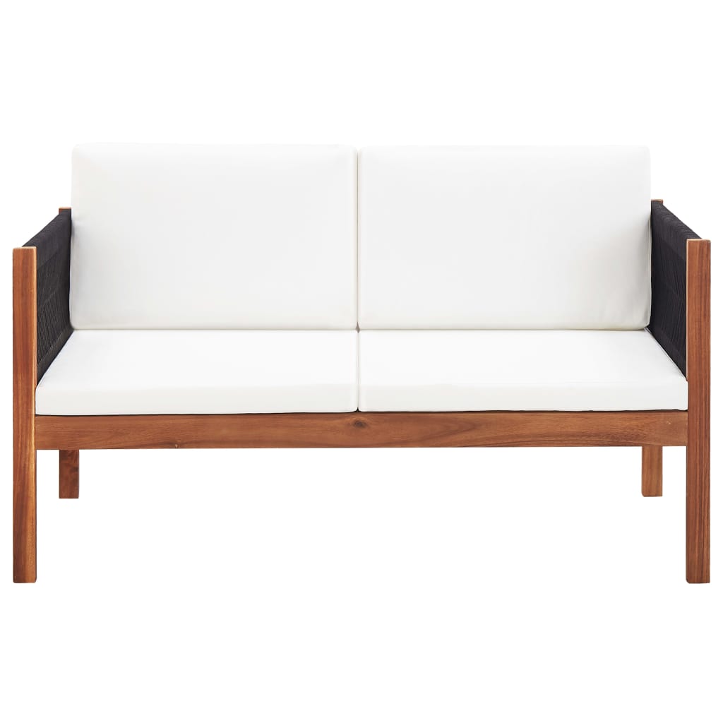 vidaXL Sofa ogrodowa, 2-osobowa, lite drewno akacjowe