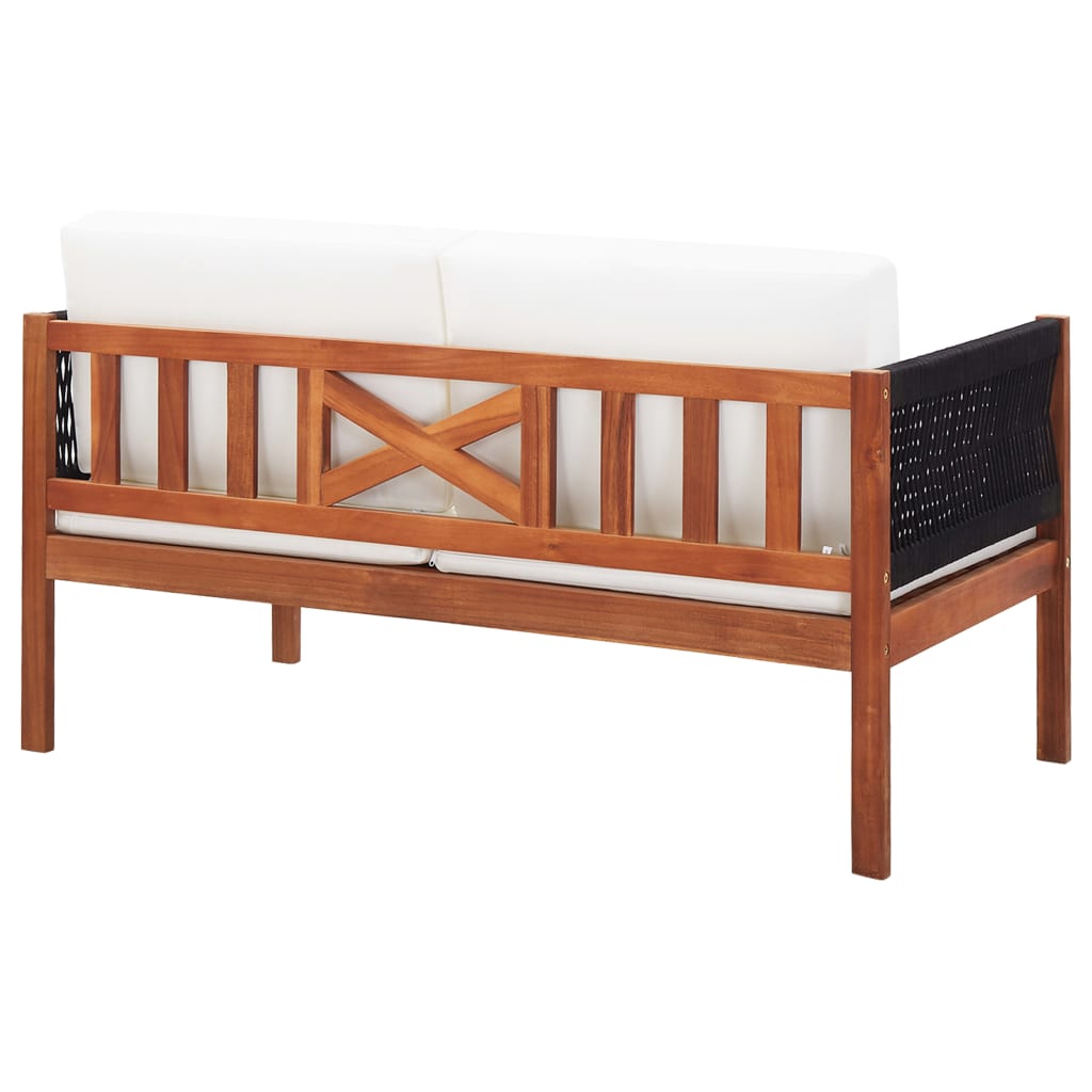 vidaXL Sofa ogrodowa, 2-osobowa, lite drewno akacjowe