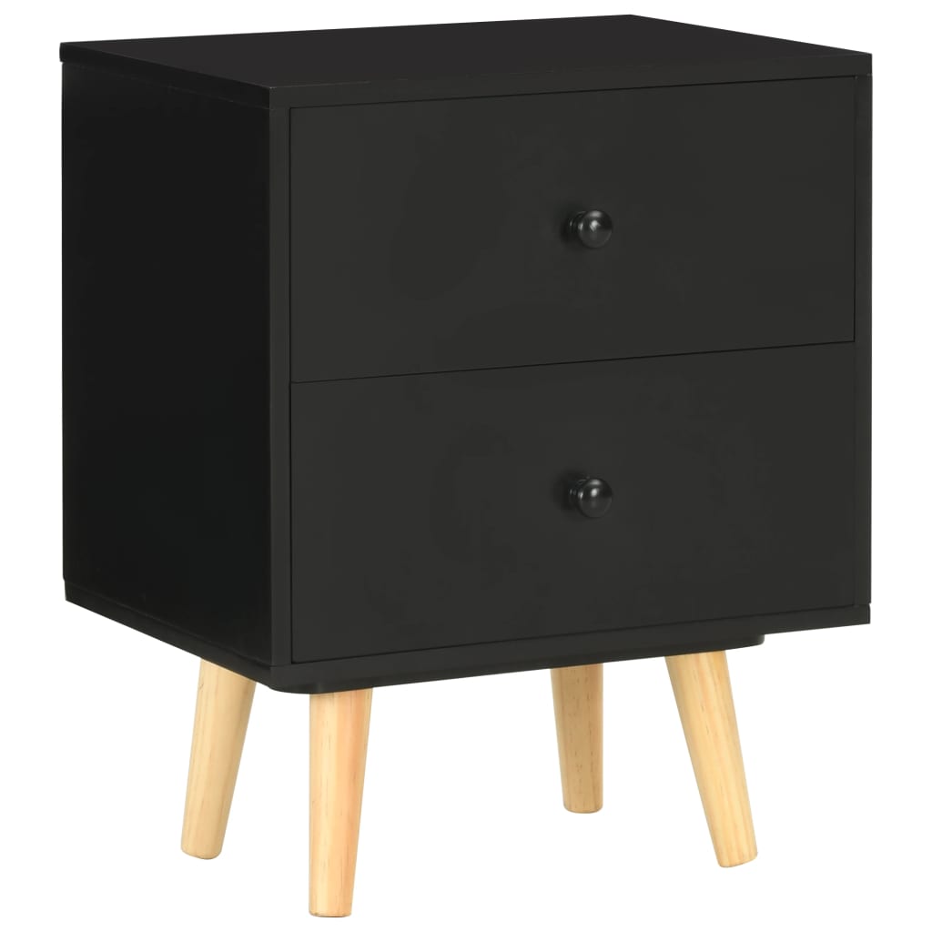 vidaXL Szafki nocne, 2 szt., czarne, 40x30x50 cm, lite drewno sosnowe