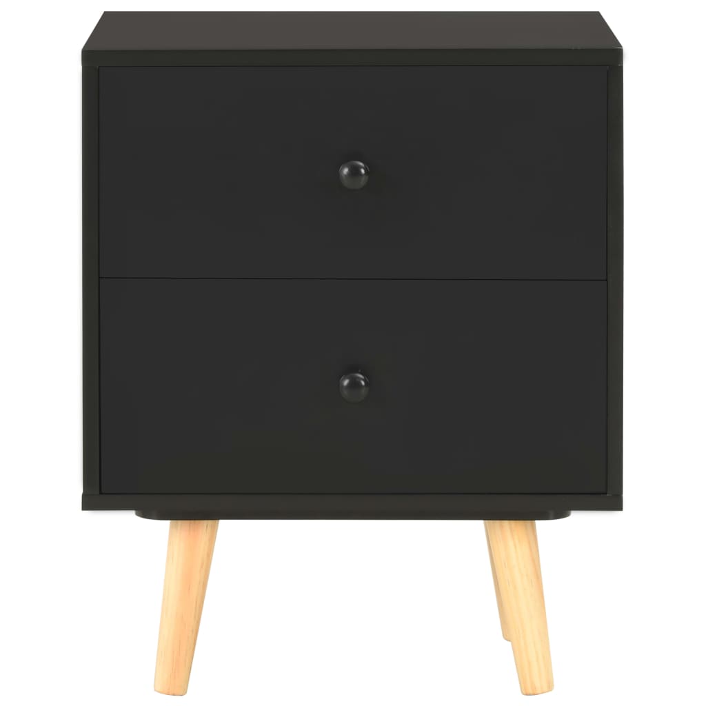 vidaXL Szafki nocne, 2 szt., czarne, 40x30x50 cm, lite drewno sosnowe