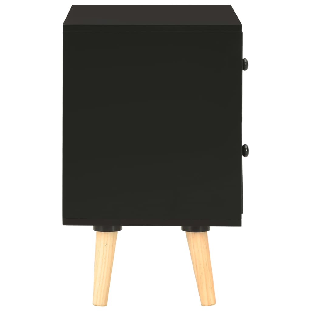 vidaXL Szafki nocne, 2 szt., czarne, 40x30x50 cm, lite drewno sosnowe