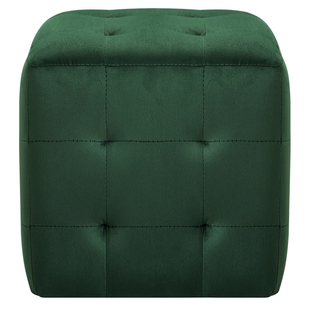 vidaXL Pufy, 2 szt., zielone, 30 x 30 x 30 cm, aksamit