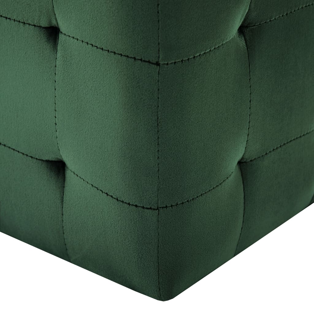 vidaXL Pufy, 2 szt., zielone, 30 x 30 x 30 cm, aksamit