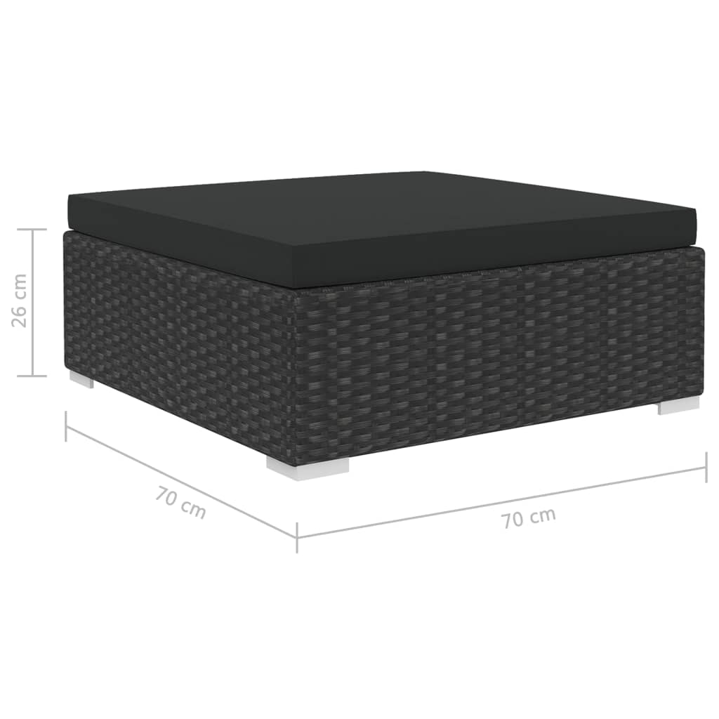 vidaXL 10-cz. zestaw mebli do ogrodu, poduszki, rattan PE, czarny