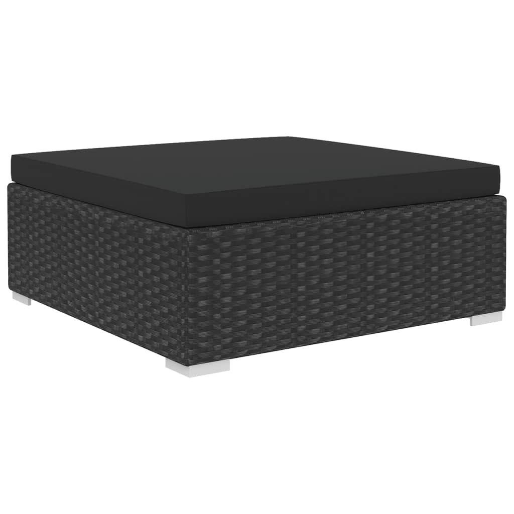 vidaXL 4-cz. zestaw wypoczynkowy do ogrodu, poduszki, rattan PE czarny