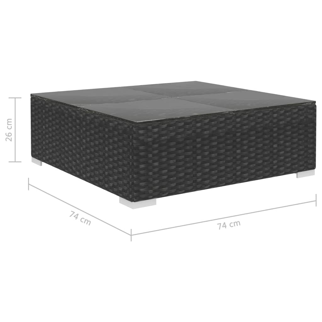 vidaXL 4-cz. zestaw wypoczynkowy do ogrodu, poduszki, rattan PE czarny