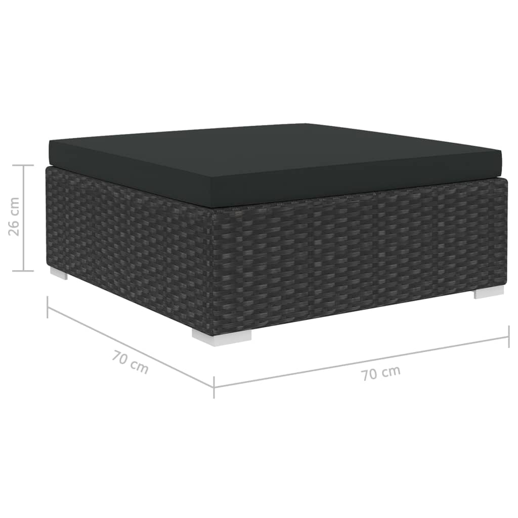 vidaXL 5-cz. zestaw mebli do ogrodu, poduszki, rattan PE, czarny