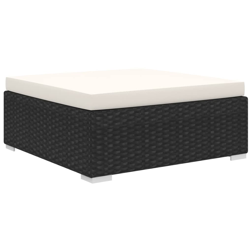 vidaXL 10-cz. zestaw mebli do ogrodu, poduszki, rattan PE, czarny