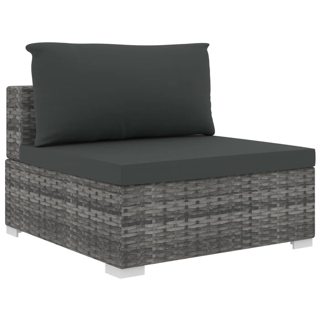 vidaXL 11-cz. zestaw wypoczynkowy do ogrodu+poduszki, rattan PE, szary