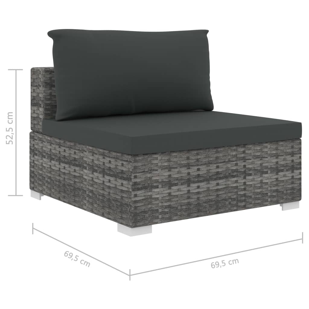 vidaXL 11-cz. zestaw wypoczynkowy do ogrodu+poduszki, rattan PE, szary