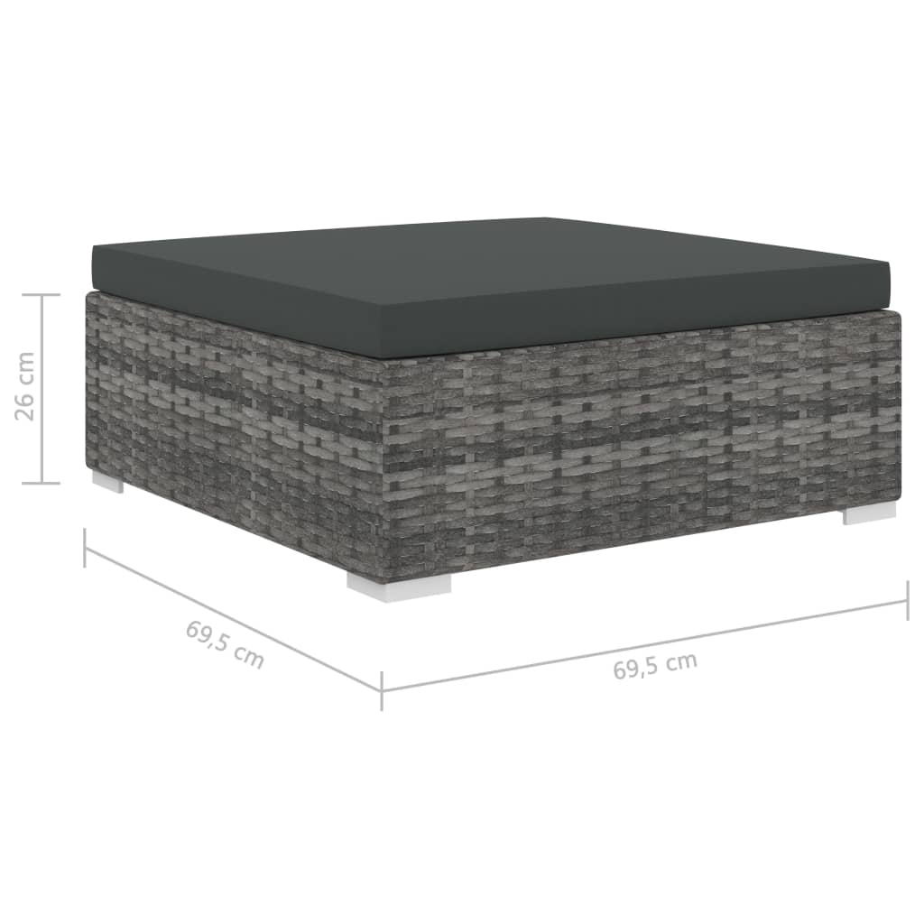 vidaXL 11-cz. zestaw wypoczynkowy do ogrodu+poduszki, rattan PE, szary