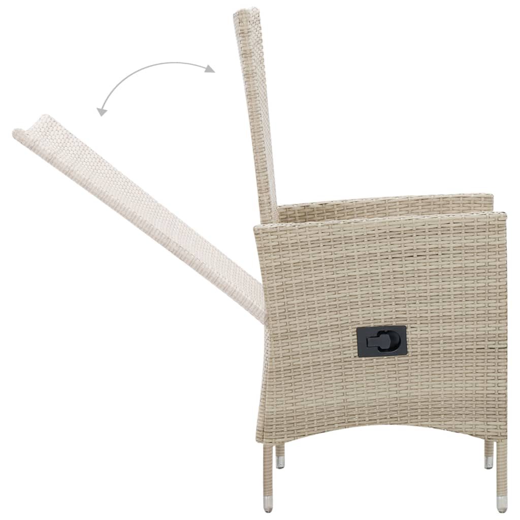 vidaXL 9-cz. zestaw mebli ogrodowych z poduszkami, rattan PE, beżowy