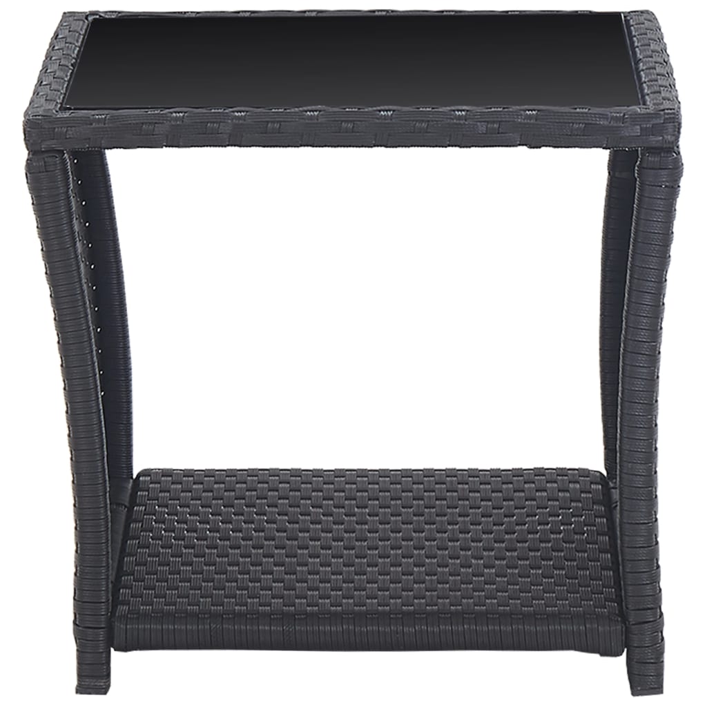 vidaXL 3-częściowy zestaw mebli bistro z poduszkami, rattan PE, czarny