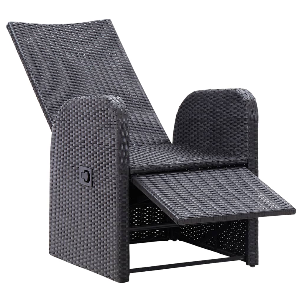 vidaXL 3-częściowy zestaw mebli bistro z poduszkami, rattan PE, czarny