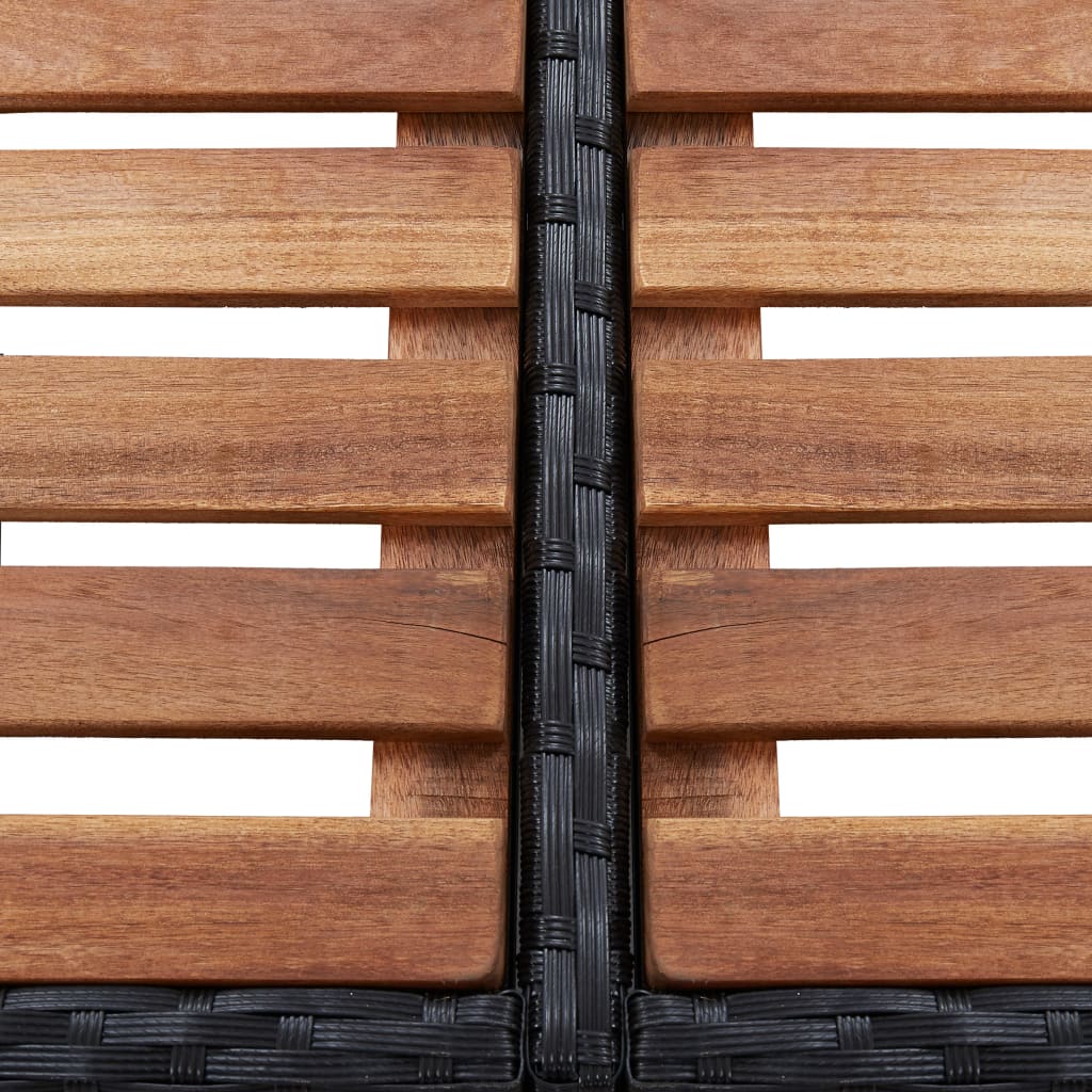 vidaXL Kwadratowa obudowa spa, czarna, 268x268x55 cm, polirattan