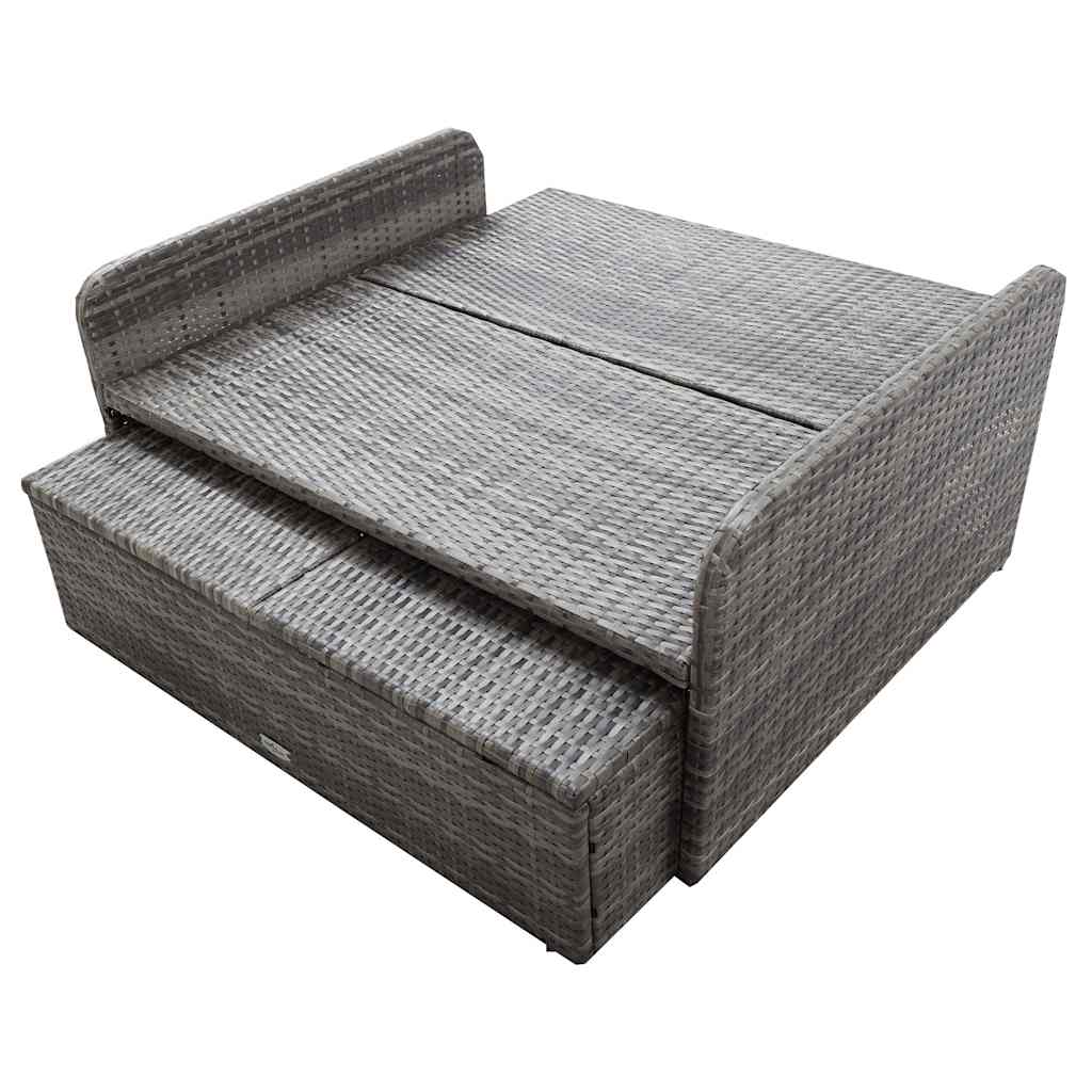 vidaXL 2-cz. zestaw wypoczynkowy do ogrodu, poduszki, rattan PE, szary