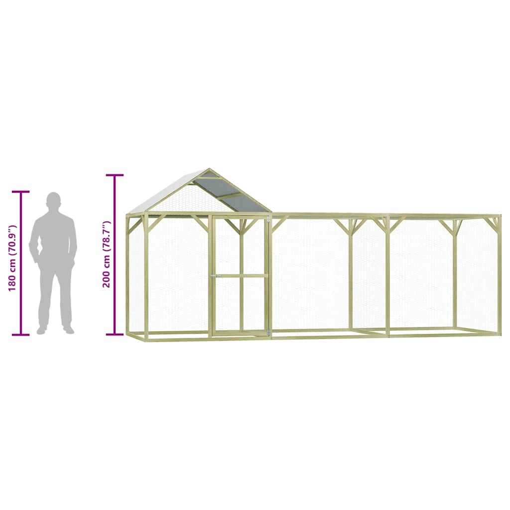 vidaXL Klatka dla drobiu, 4,5x1,5x2 m, impregnowane drewno sosnowe