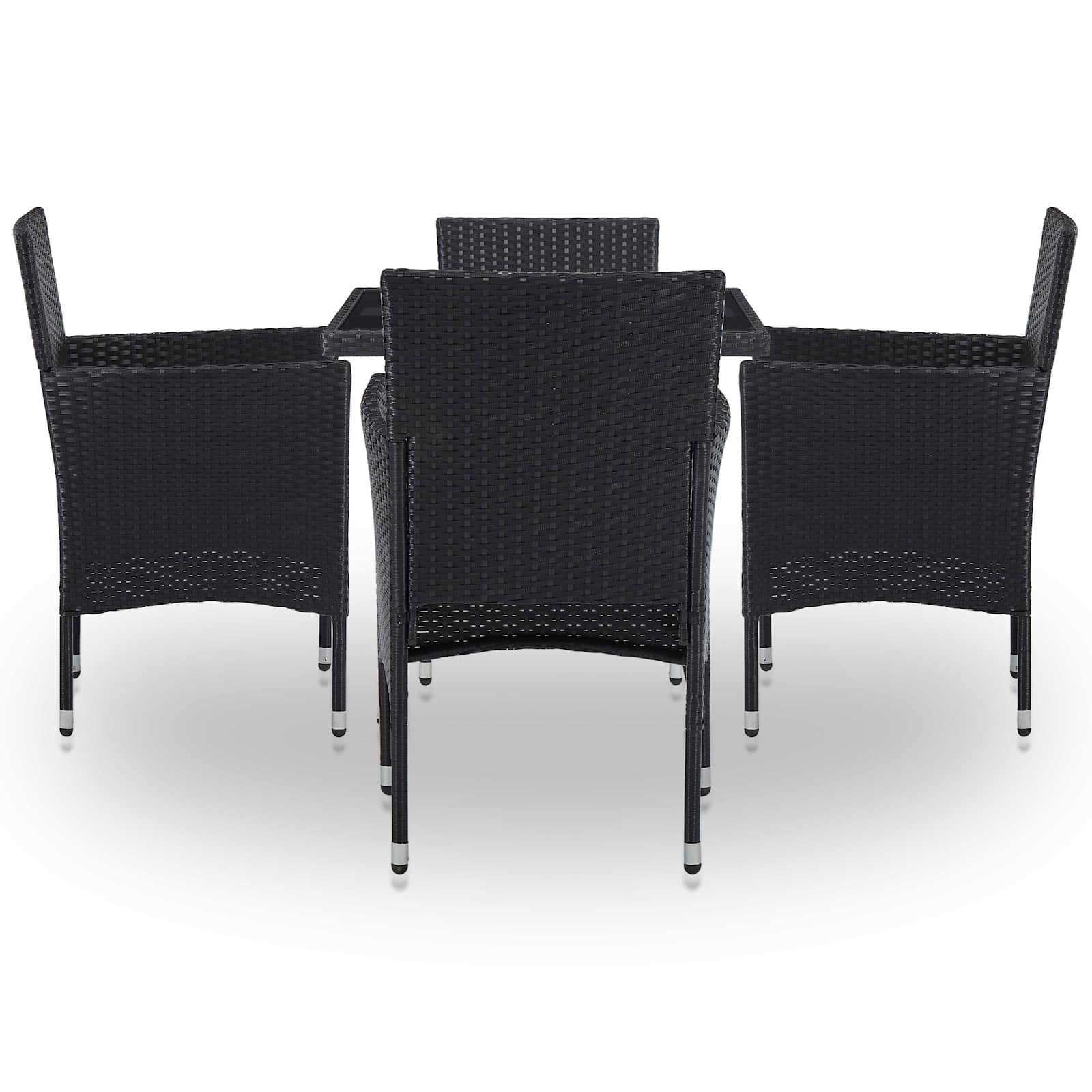 vidaXL Zestaw mebli 5 pcs Czarny