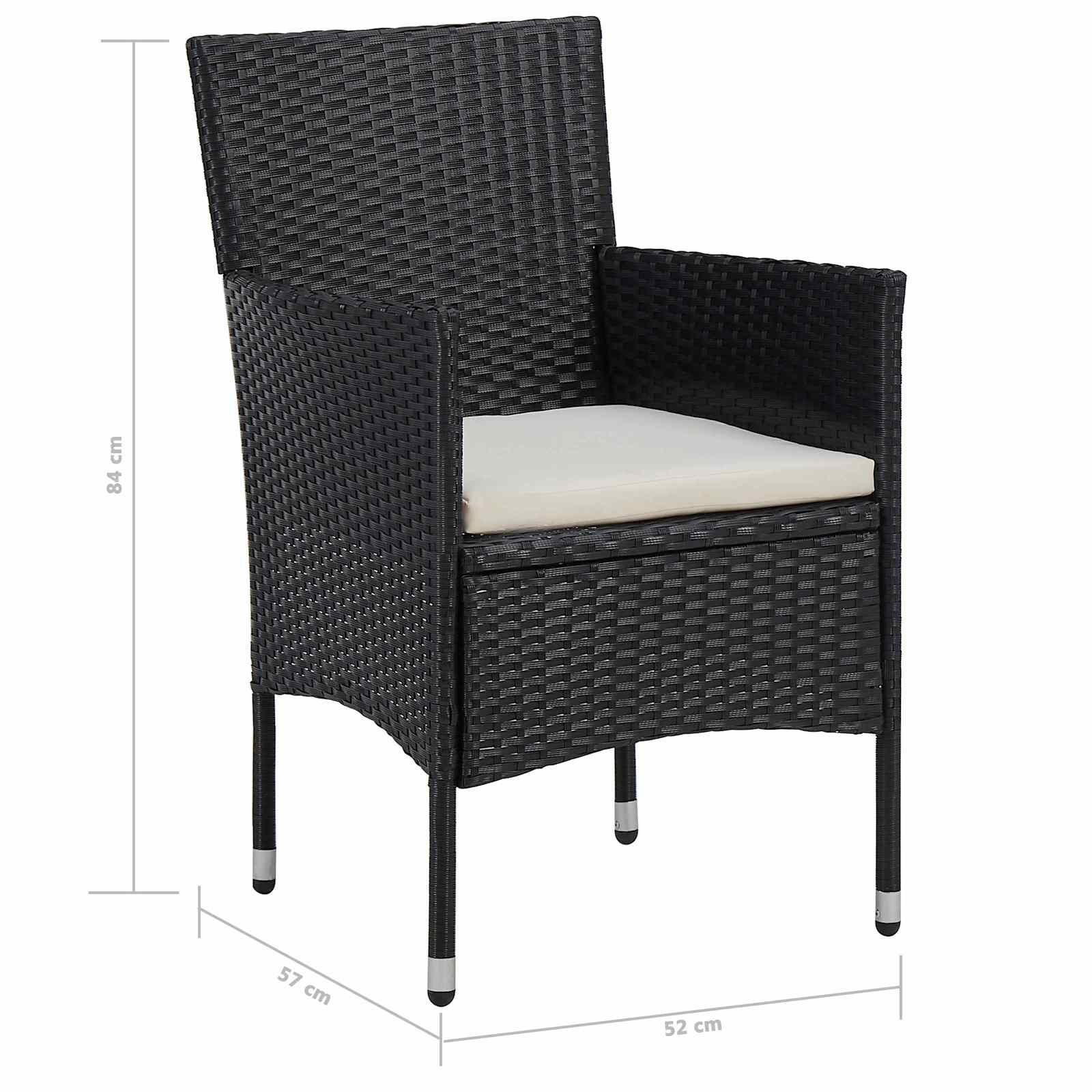 vidaXL Zestaw mebli 5 pcs Czarny