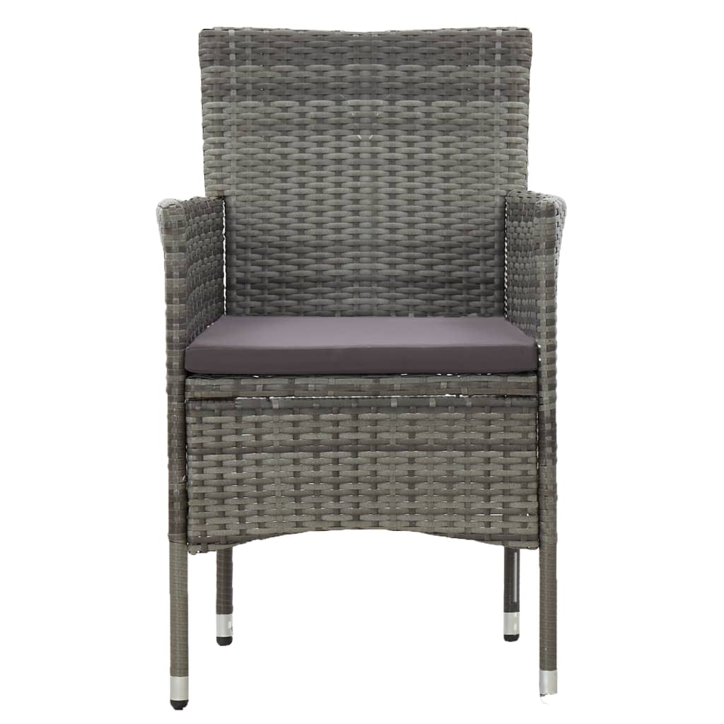 vidaXL Krzesła ogrodowe, 2 szt., rattan PE, szare