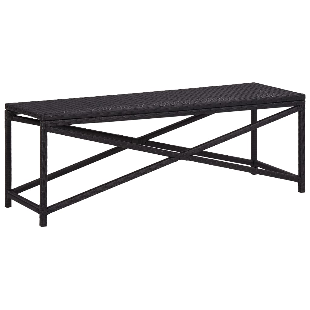 vidaXL Ławka ogrodowa, 120 cm, polirattan, czarna