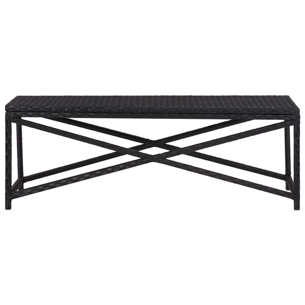 vidaXL Ławka ogrodowa, 120 cm, polirattan, czarna